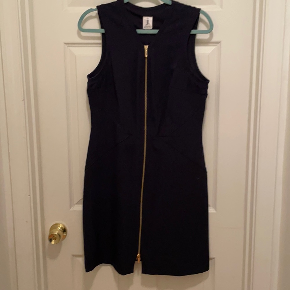 Size 12 zip front navy dress